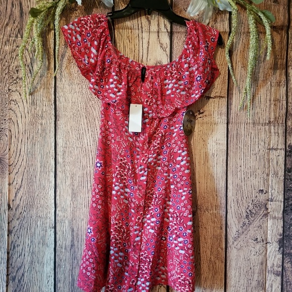 Bebop  Classic Red Floral Print Summer Dress - Picture 2 of 4
